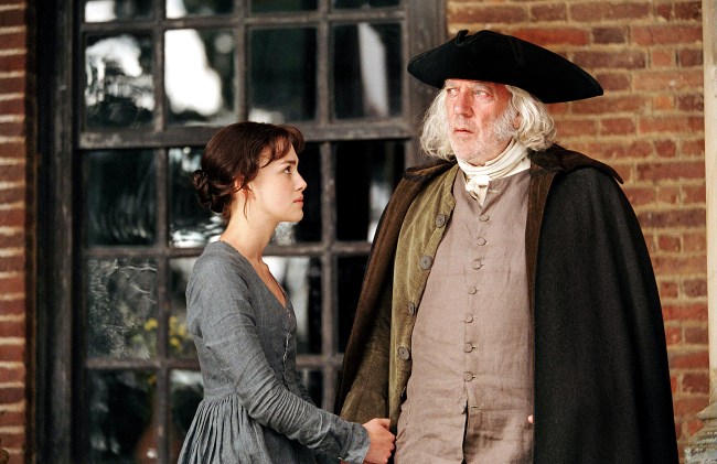 Keira Knightley Praises ‘Pride & Prejudice’ Co-Star Donald Sutherland Keira Knightley Praises ‘Pride & Prejudice’ Co-Star Donald Sutherland